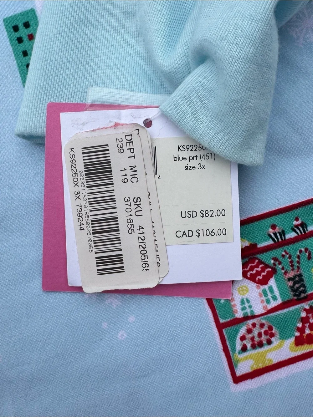 NWT! Kate Spade New York Christmas Pajama 2-pc Set Women's 3XL
